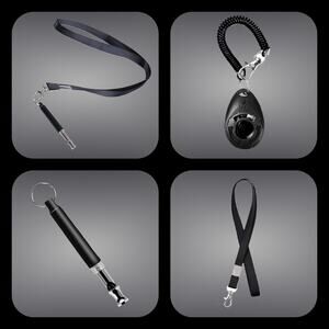 Black Ultrasonic Professional Dog Training Whistle and Training Clicker